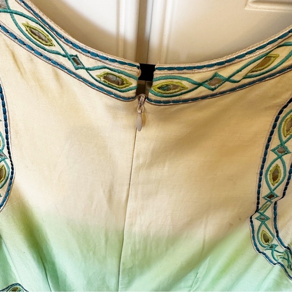 Anthropologie Women’s Tanvi Kedia Ombré Chameli Silk Fit Flare Embroidered Dress - Picture 7 of 13